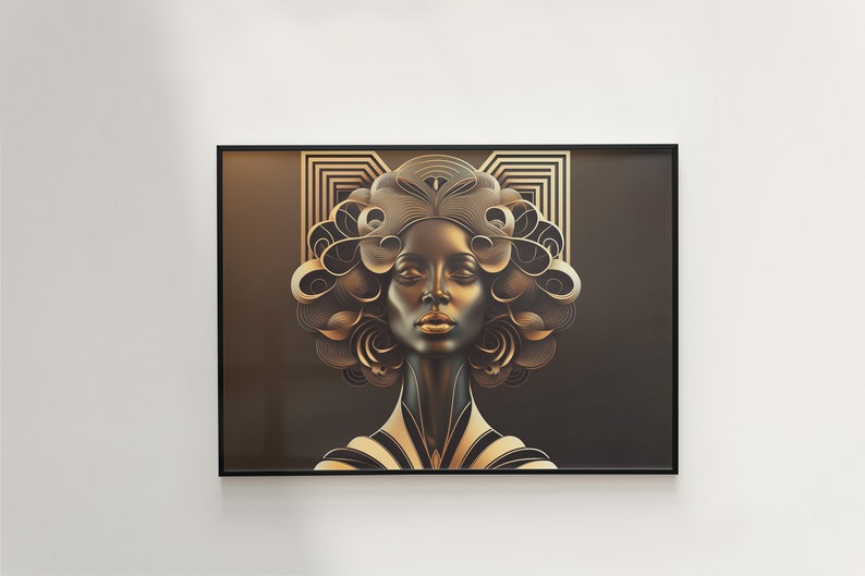Art Deco Queen Digital Art Digital Prints Canvas Prints Home Decor Frame Art TV Art 8k