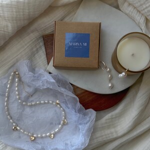 Heart shell beads grey bracelet, cottagecore white jewelry Coquette clean girl aesthetiс bracelet Gift for her image 10