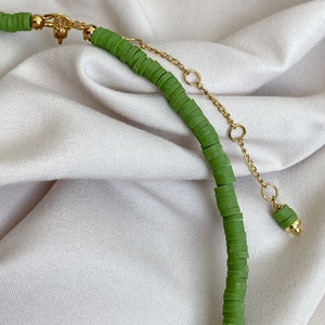 Green pearl choker necklace with Freshwater pearl 18k Gold over brass Style Delicate necklace Homemade jewelry Bestseller gift image 3