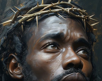 Black Jesus Digital Art - Inspirational Religious Print for Home Decor