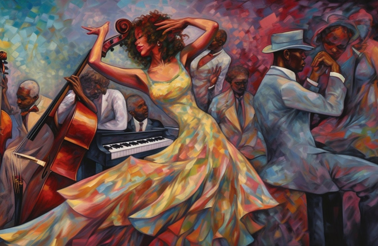 African American Art Large Canvas Wall Art Modern Art Dine Etsy