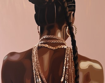 Empowered Essence - Black Woman Art, Fashion, Wall Decor, Printable Black Art