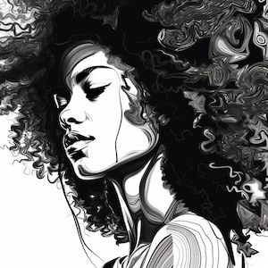 Black women with | DIGITAL DOWNLOAD| instant download| afro wall art| African art| Black Girl| printable art| artists