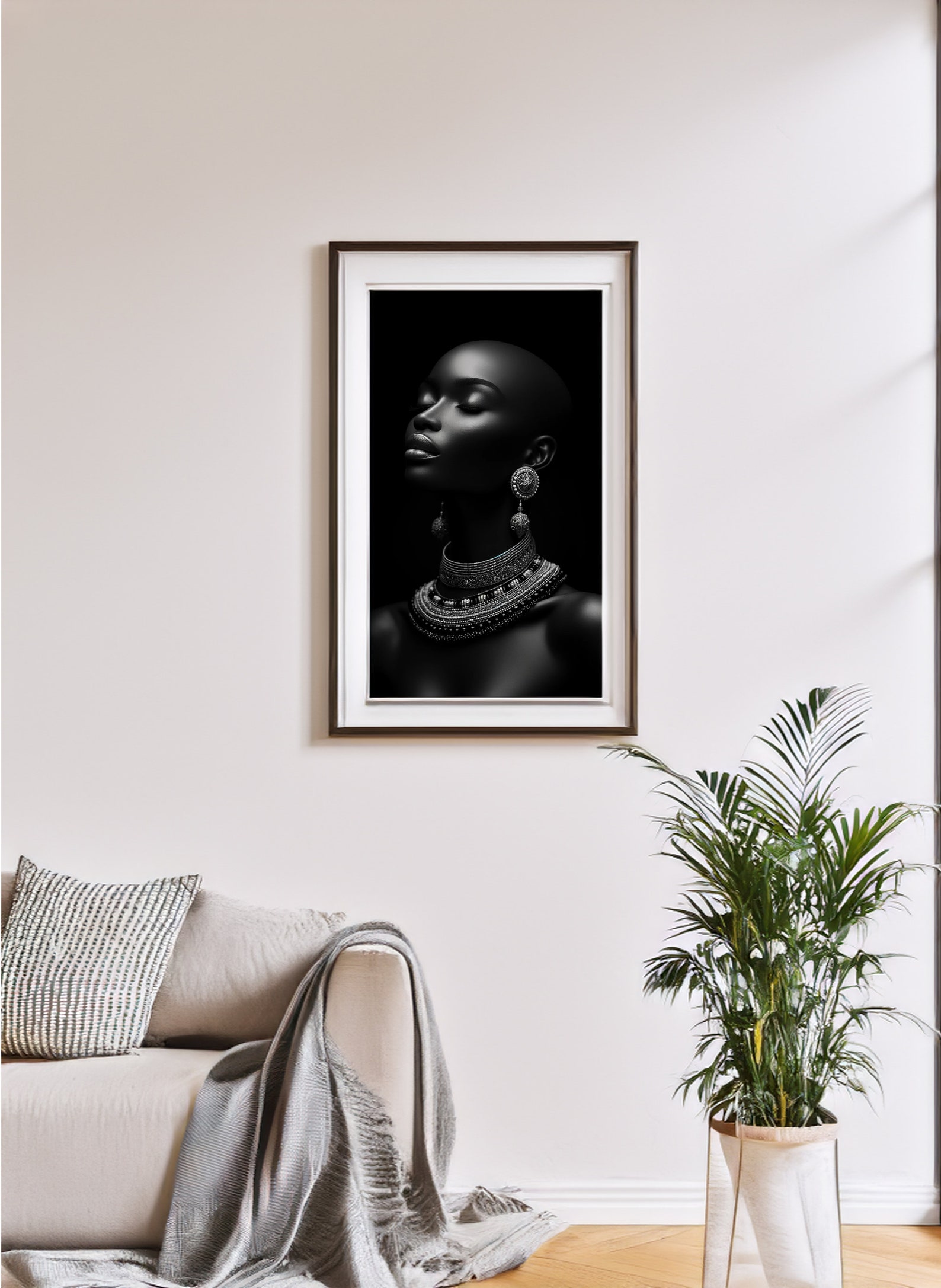 Stunning Black and White Portrait of an Elegant African Woman With ...