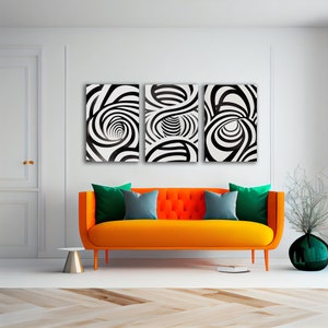 Black Lines Set of 3 | Black Abstract Art Print, Abstract Wall Set, Gallery Wall Art, Minimal Prints, Printable Wall Art Set