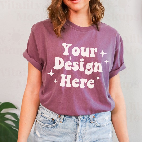 Comfort Colors Mockup Berry Comfort Colors 1717 Mockup Comfort Colors C1717 Mockup Berry Shirt Mockup Purple Summer Shirt Mockup Trendy Mock