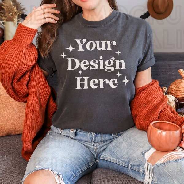 Comfort Colors Mockup PEPPER Halloween Mockup Fall Shirt Mockup PEPPER Autumn Shirt Mockup Halloween Shirt Mockup Comfort Colors 1717 Mockup