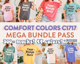 Comfort Colors Mockup Bundle, All Access Pass MEGA BUNDLE, Comfort Colors 1717 Mockup, Trendy Mockup, C1717 Shirt Model Mockup Bundle