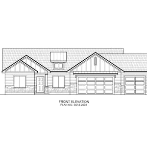 House Plans 3 Bedrooms 2 Bath Floorplan 2078 Sq. Ft. Residential Architectural Plans Digital Blueprints