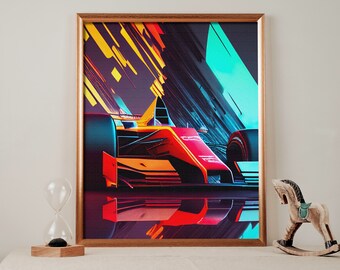 Formula One digital art,F1 Digital Wall Art, Digital Download, Formula One car/18502