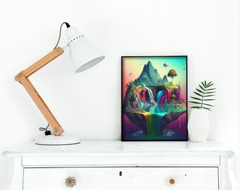 WaterFall Wall Art, Digital Download, Instant download