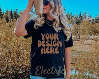 Comfort Colors 1717 Mockup | Black Oversized T-Shirt Mockup (Digital Download)