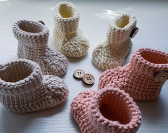 Crochet baby boots, handmade booties, newborn shoes, crochet newborn boots, gender neutral shoes, baby shower gifts, neutral color boots