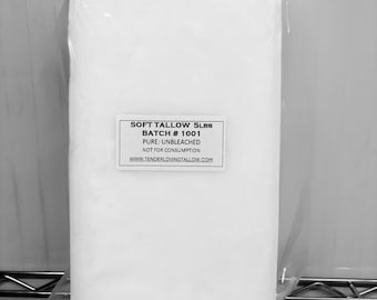 5 LB Grass Fed Soft Tallow- Trim Fat All Natural. Pure and Rendered.
