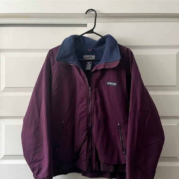 Vintage 90s Purple Land’s End Jacket with Fleece Lining -  Women’s M/L
