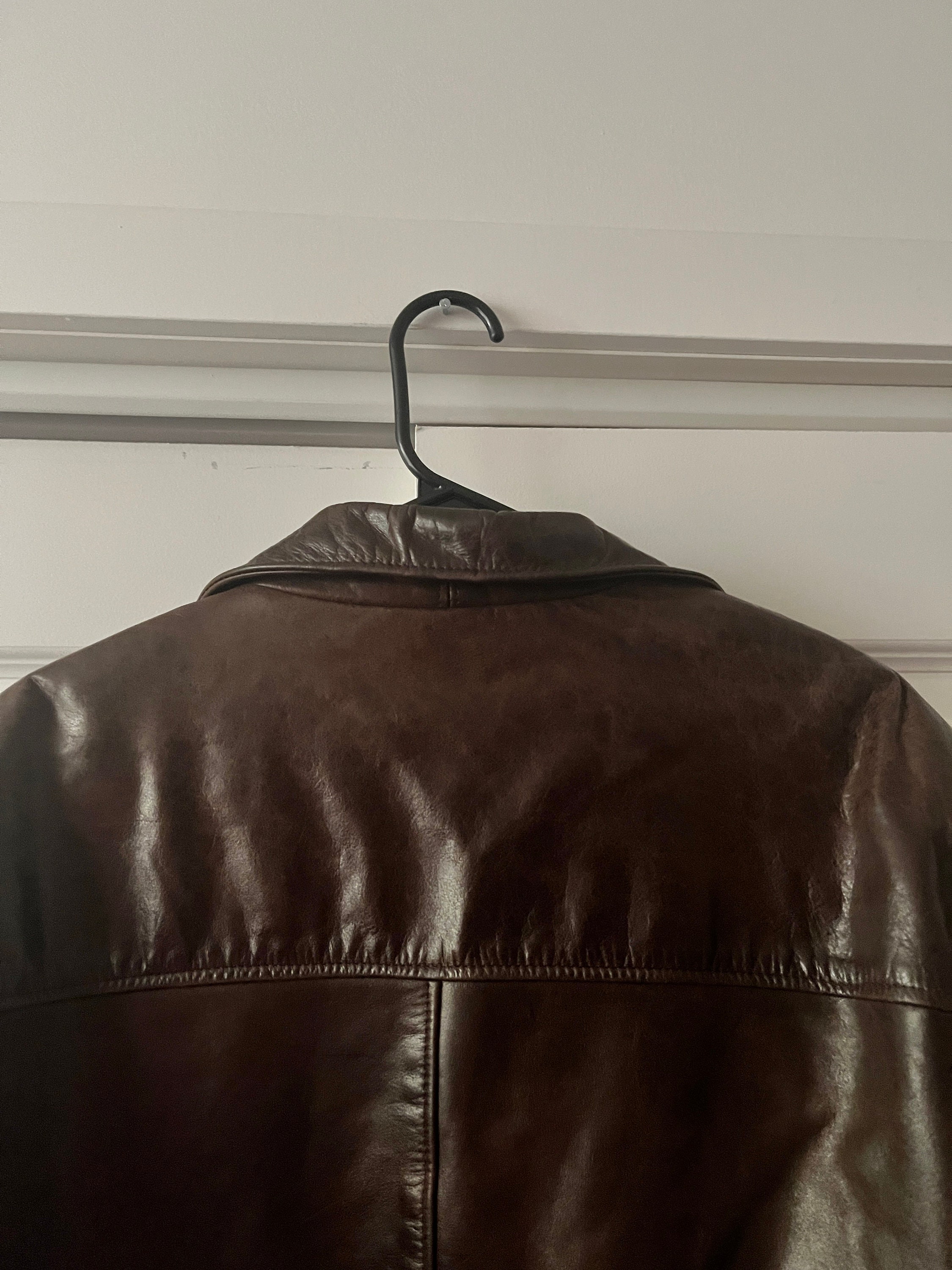Veste En Cuir De Luxe BOD & CHRISTENSEN Taille S Neuve - Marron - Valeur ~600€