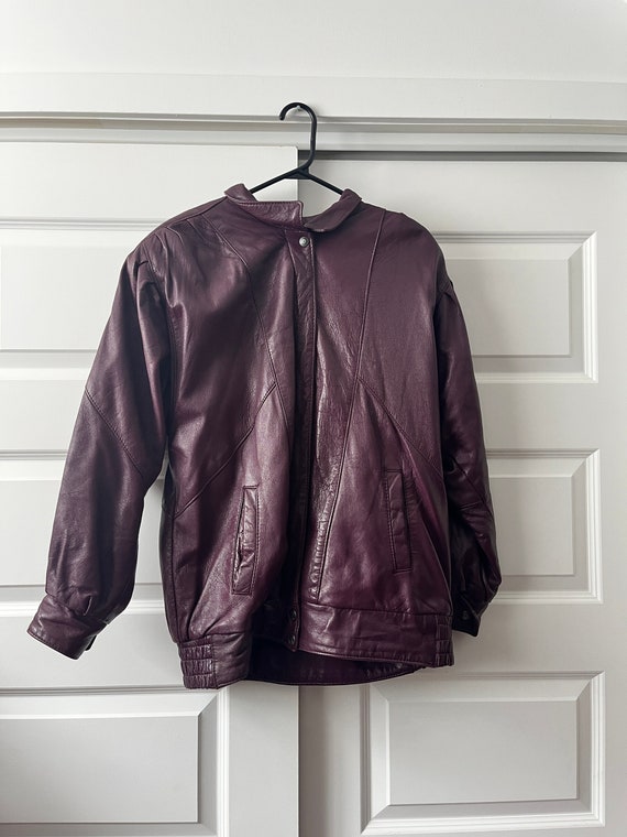 Aubergine leather hotsell jacket