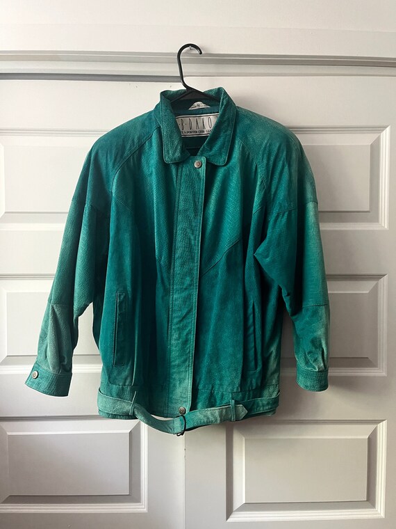 Vintage 90s BB Dakota - Prêt À Porter Teal Suede Jacket - Unisex M | Women’s L