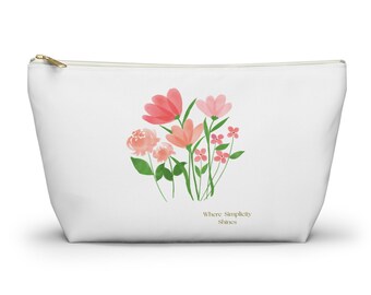 Rosa blombukett tillbehörspåse