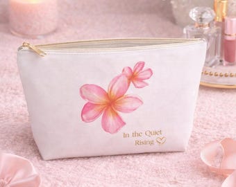 Necessär med dragkedja • Sminkväska för resor • Söt blommig accessoarväska • Necessär • Estetisk necessär • Present till henne