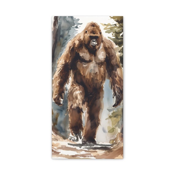 Bigfoot キャンバスアート 作品 手書き Bigfoot Watercolor Canvas / Bigfoot Painting - Bigfoot Art