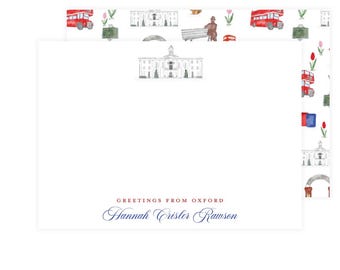 Oxford Mississippi Stationery, Ole Miss Notecards, College Stationery, Graduation Gift, Personalized