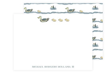 Baby Ducklings Boy's Stationery, Custom Personalized Stationery, Kid's Duck Notecards