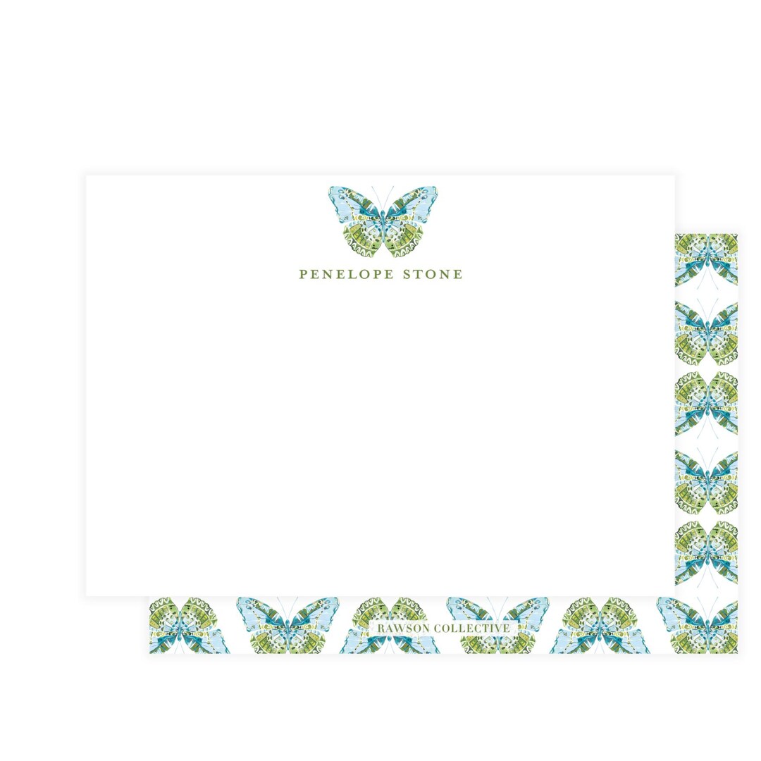 Watercolor Butterfly Stationery, Custom Personalized Women's Stationery ...