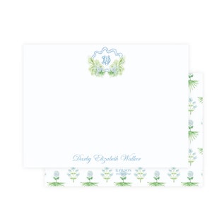 Coastal Elegance Stationery, Custom Personalized Stationery, Watercolor Hydrangea Notecards