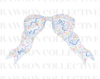 Watercolor Floral Bow PNG Clipart