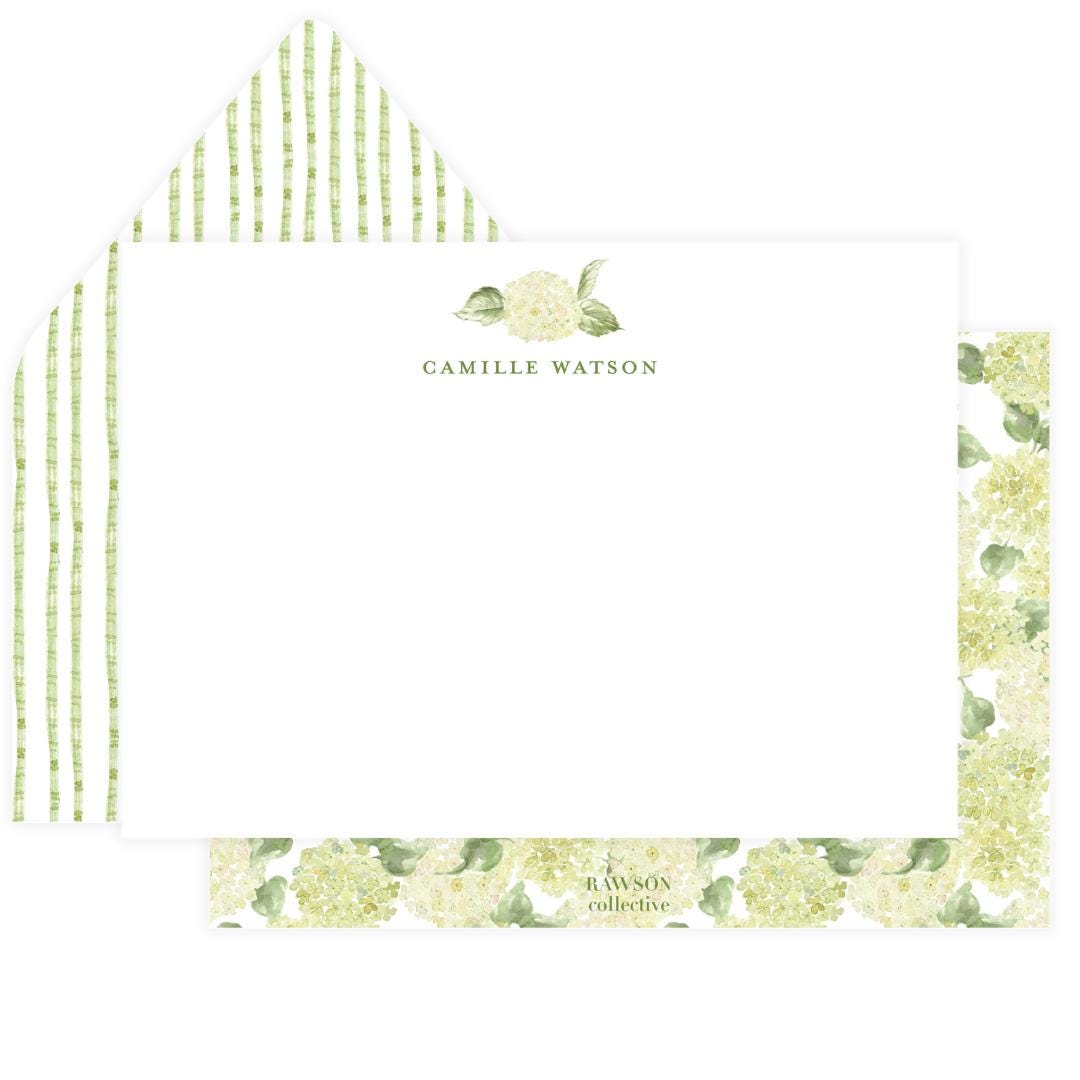 Nantucket Hydrangea Stationery, Custom Personalized Floral Stationery ...
