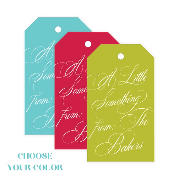 Personalized Script Gift Tags: Fine Paper Goods, Set of 24