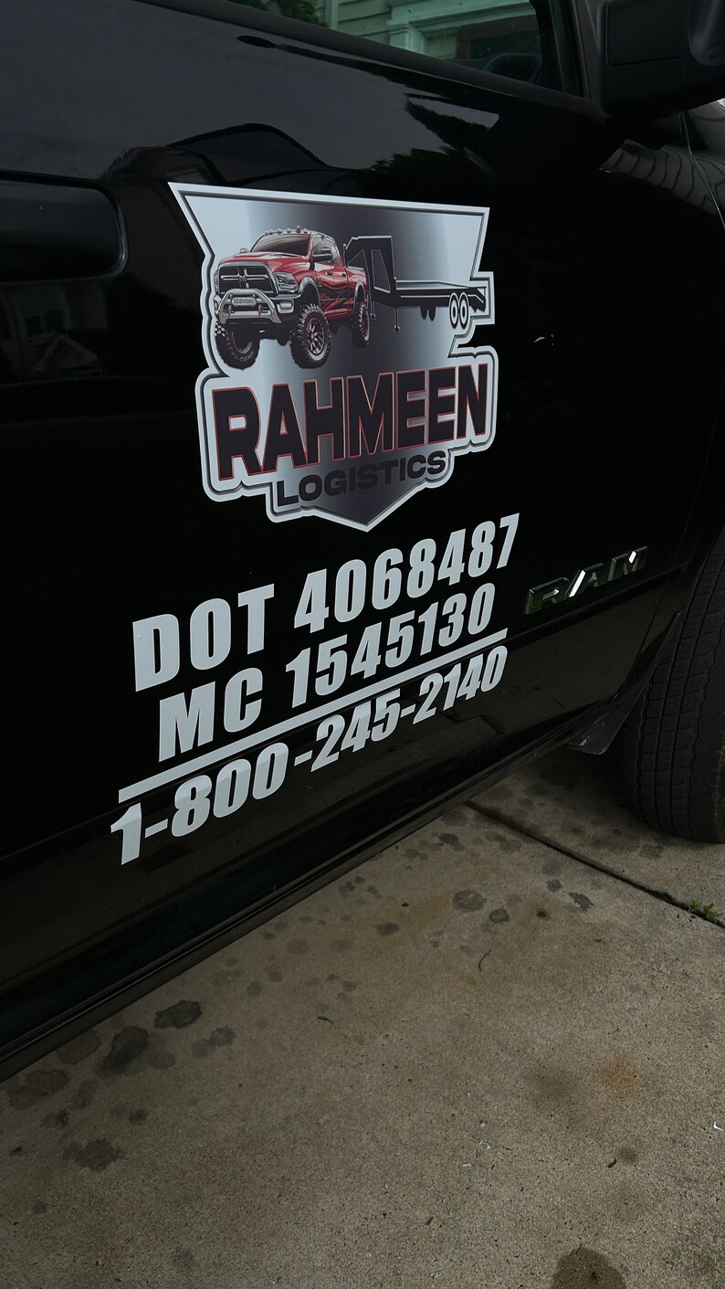 2 Custom Vinyl Decals for Semi Truck Door , Fleet Business Decals, Trucking Stickers, Vinyl