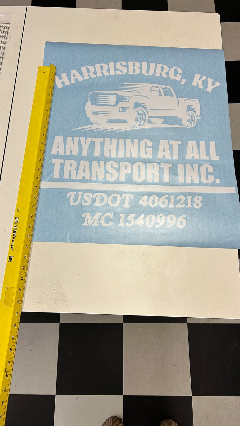 2 Custom Vinyl Decals for Semi Truck Door , Commercial Fleet Business Decals, Trucking Stickers