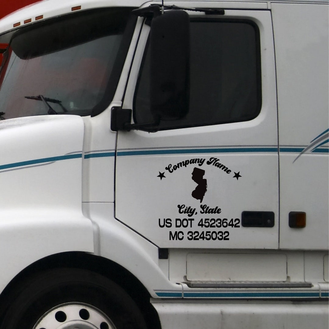 2 Custom Vinyl Decals for Semi Truck Door , Fleet Business Decals