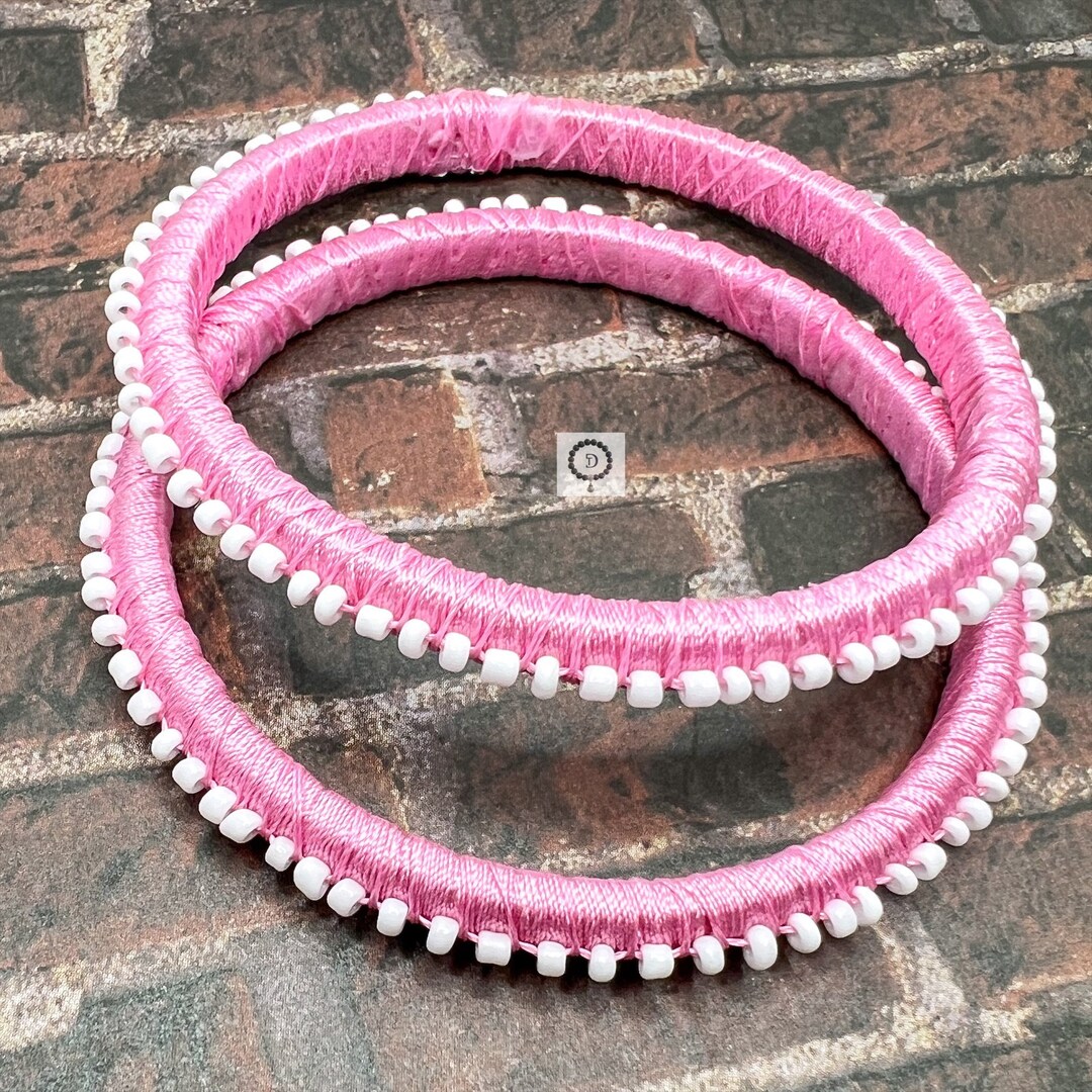 Pink Silk Thread Bangle /pink Bangle /pink Silk Bangle /ethnic Bangle ...
