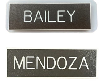 Customized Army Black Plastic Name Tag, Magnetic Posts