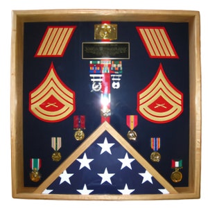 Shadow Box Display Case, Square, Memorabilia Wooden Case