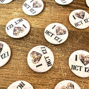 i heart nct 127 button pin