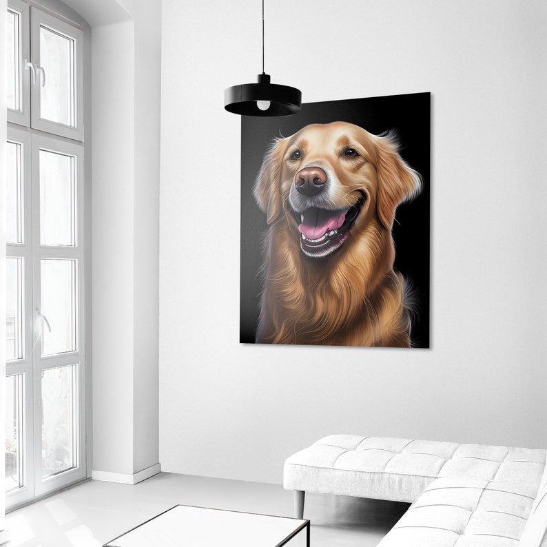Golden Dog Digital PRINTABLE Painting of Dog Golden Retriever Golden
