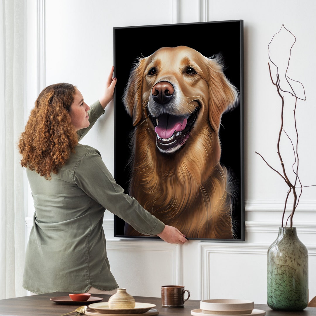 Golden Dog Digital PRINTABLE Painting of Dog Golden Retriever Golden