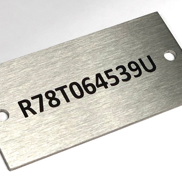Serienummer plaque tag industrieel teken marker laser gegraveerd