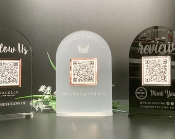 QR Code Sign Business Review, following, socials, menu or payment freestanding
