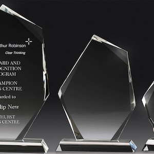 Corporate Business award trophy phoenix classic peak crystal laser engraved