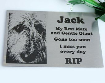 Stainless steel memorial plaque urn grave marker laser engraved your dog/pet photo