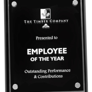 Black premium floating plaque award trophy laser engraving