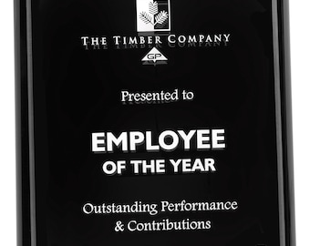 Black premium floating plaque award trophy laser engraving