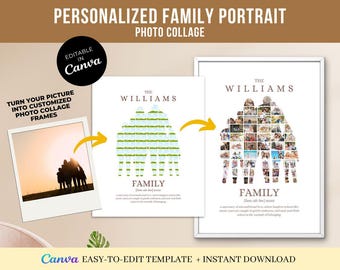 Personalized Family Photo Collage | Portrait Template (Digital Download)
