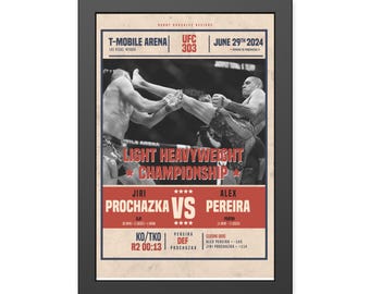 Fight Poster, poster, Jiri, Alex Pereira, UFC poster, MMA poster, wall decor, gift for him, Art