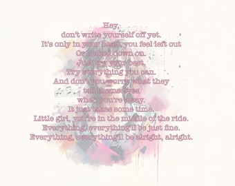 Jimmy Eat World design - The Middle, lyrics, inspired design, digital image